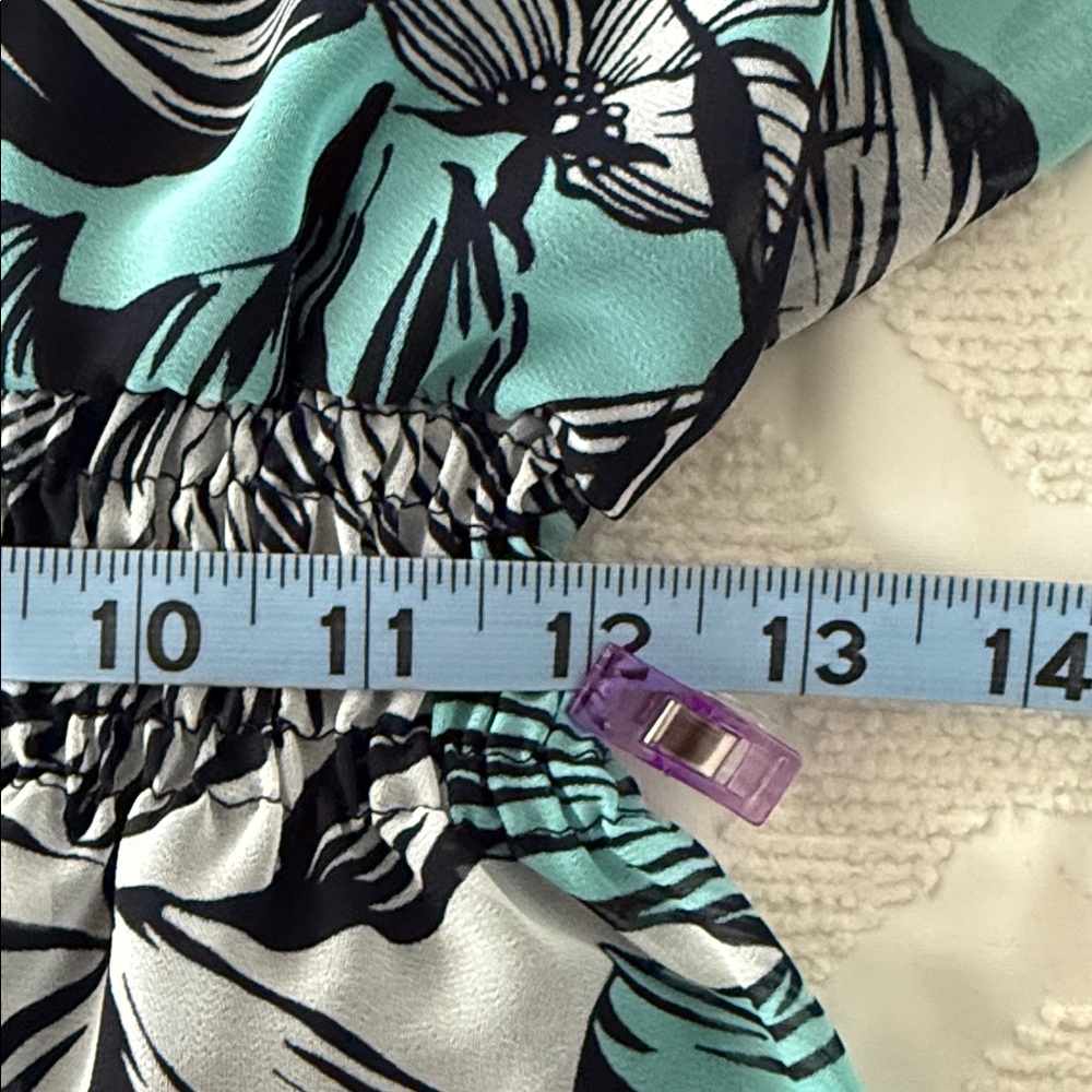 Enfocus Studio Aqua and Black Leaf Print Maxi Dress - Picture 4 of 7